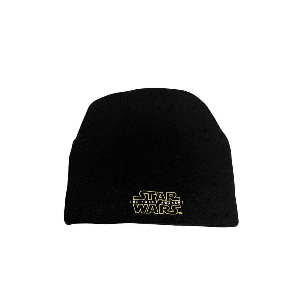 Star Wars Force Awakens Beanie Spell Out Logo Black Ski Soft Skull Cap Toboggan